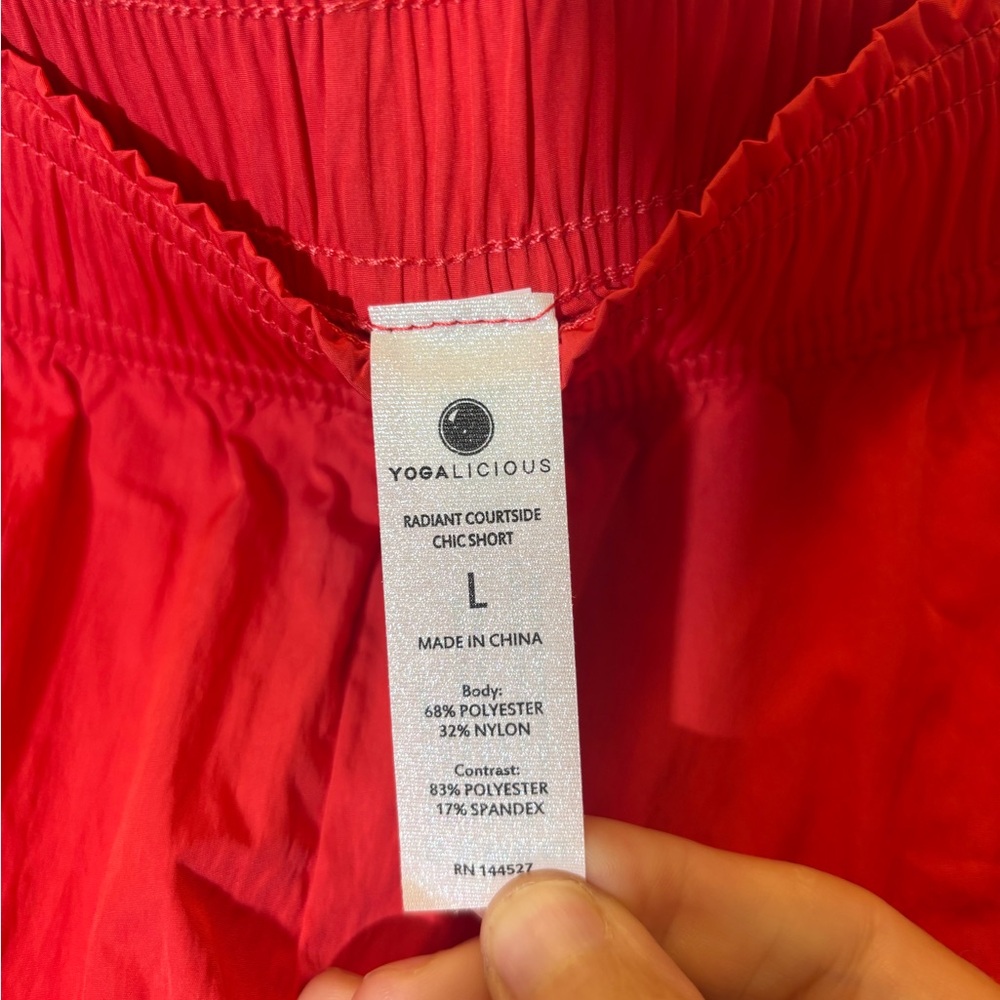 Yogalicious Women's Vibrant Red Athletic Shorts Large II13 - Picture 3 of 4